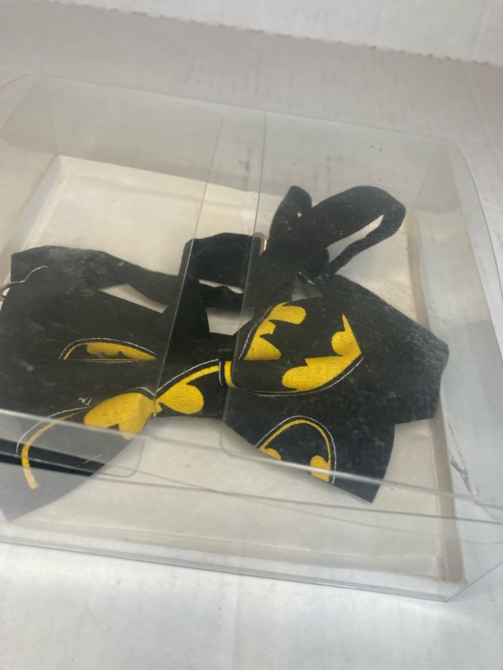 Black and Yellow Batman Print Kids Bow Tie